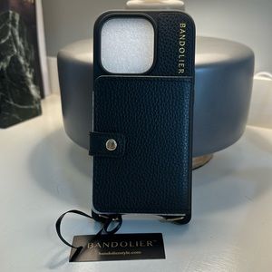 Bandolier MILA Black/Gold iPhone 15pro Crossbody Case Wallet